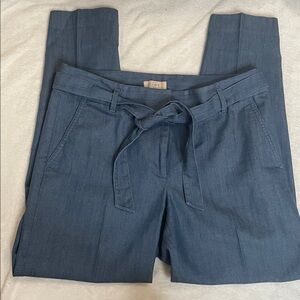 LOFT Slate Blue Belted Trousers